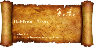 Haffner Áron névjegykártya